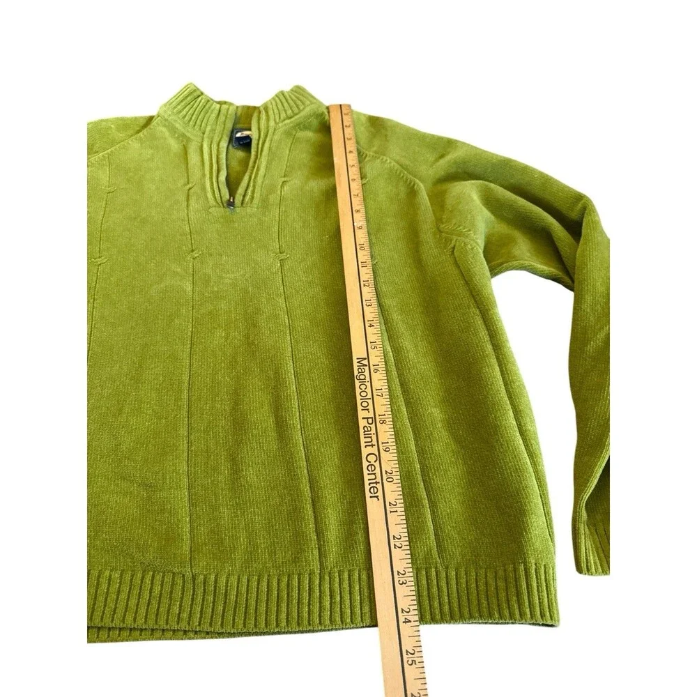 TOMMY BAHAMA Island Soft Ribbed Quarter Zip Sweater  Men's Medium‎ Green